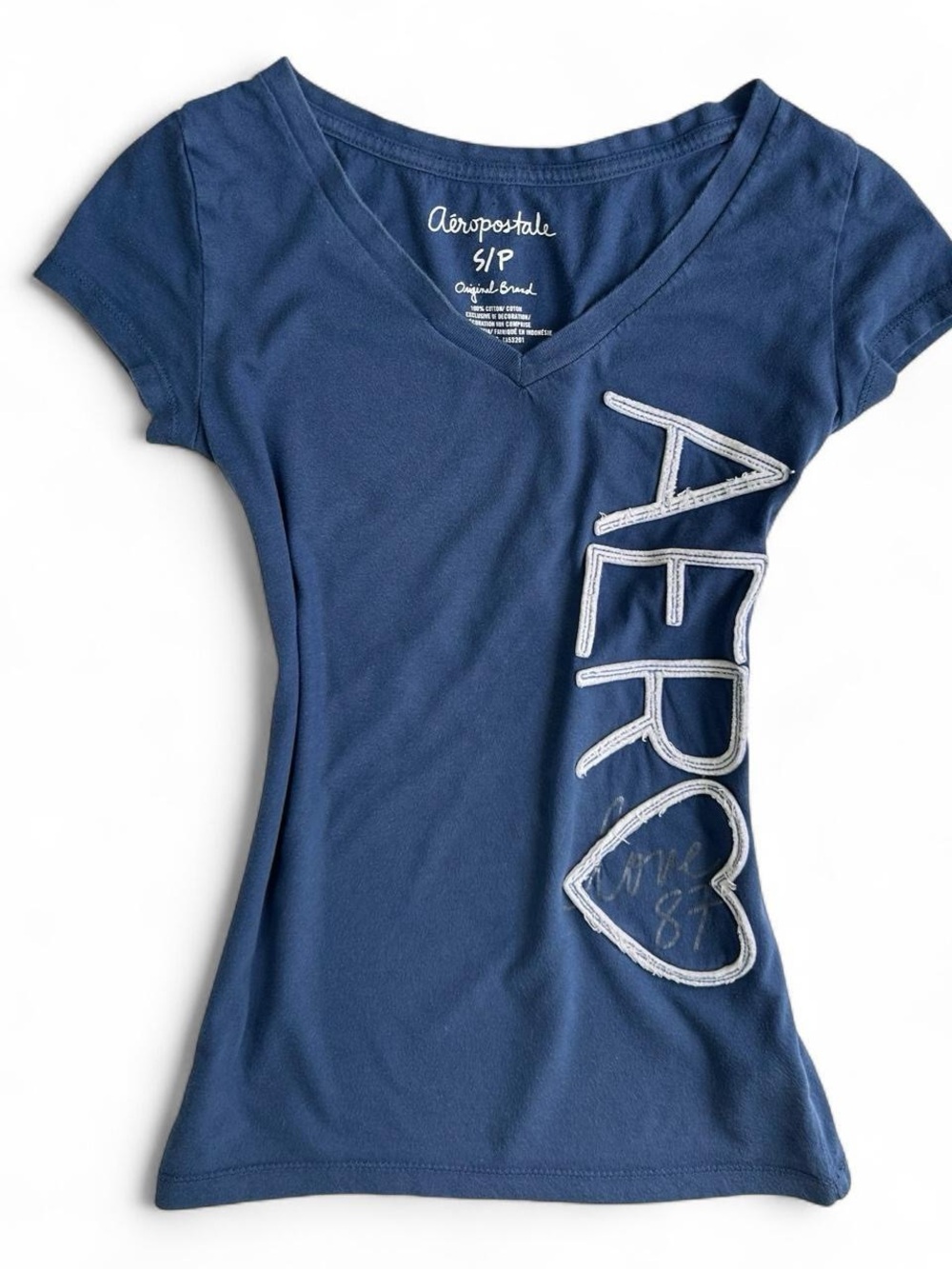 Y2K 2000s Aeropostale Blue Logo Tee Shirt
